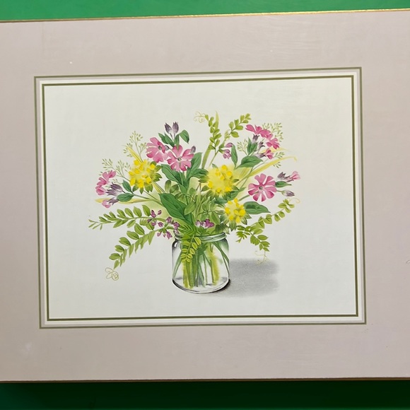 Vintage Clover leaf beautiful placemats made with cork backings Set of 6 - Picture 1 of 12